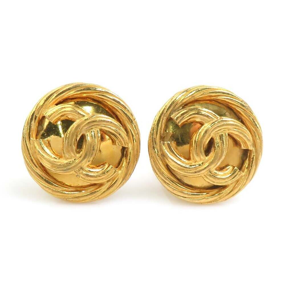 Chanel Cc Logo Clip-On Earrings Gold- #312582C53B